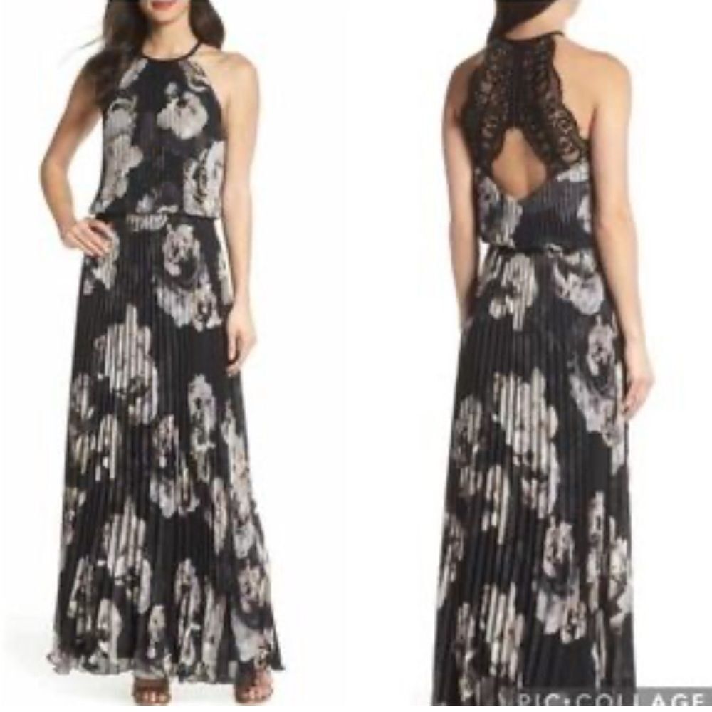 Xscape Black and White Floral Halter Dress - Picture 6 of 6